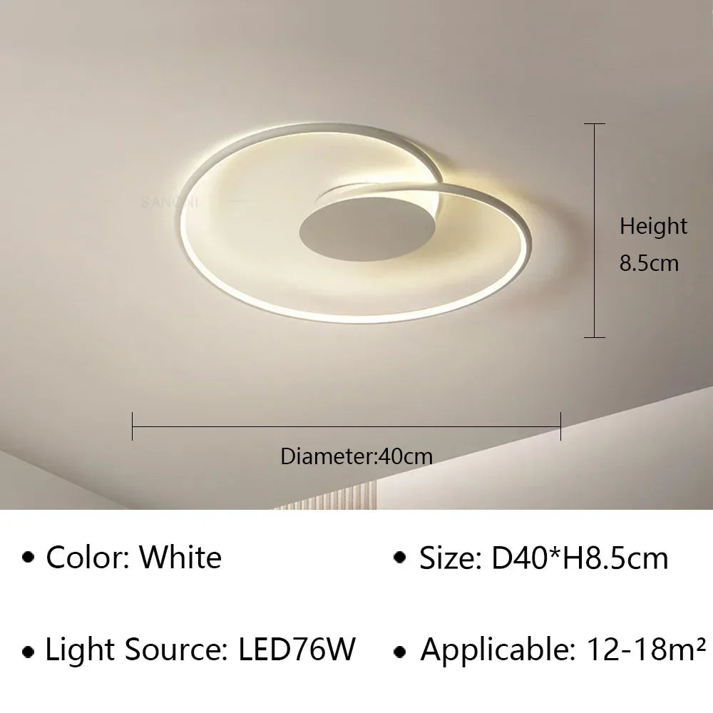 Lámpara de techo LED moderna circular - Diseño minimalista nórdico para salón