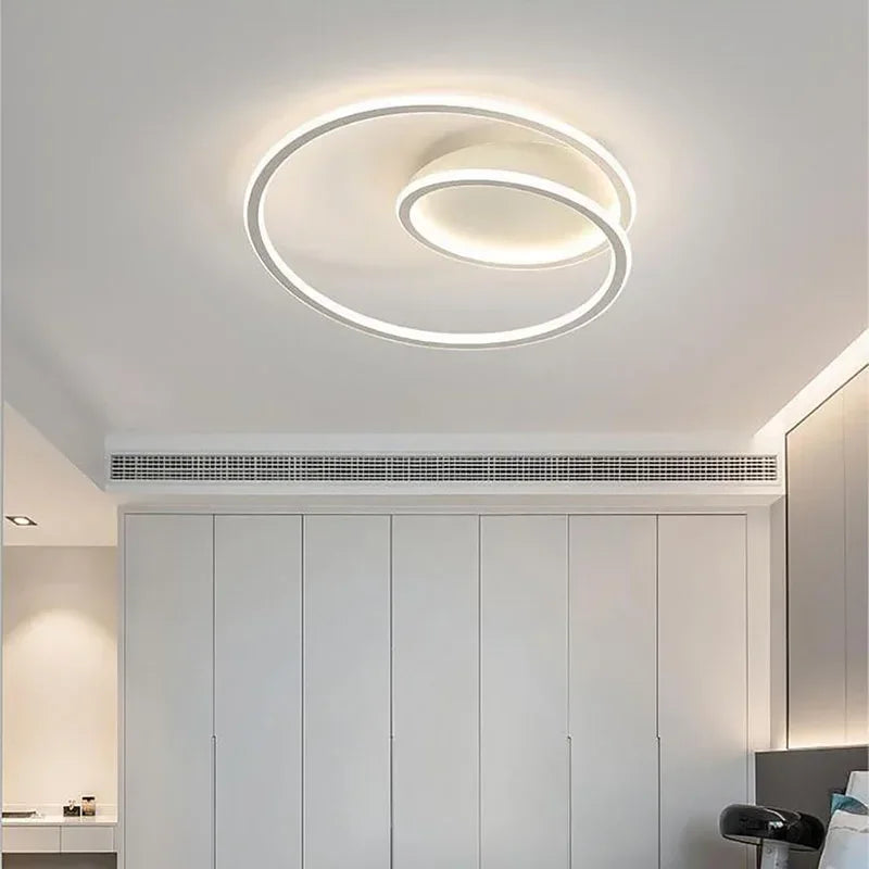 Lámpara de techo LED moderna circular - Diseño minimalista nórdico para salón