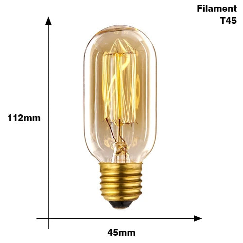 Bombilla incandescente de filamento, iluminación vintage estilo Edison