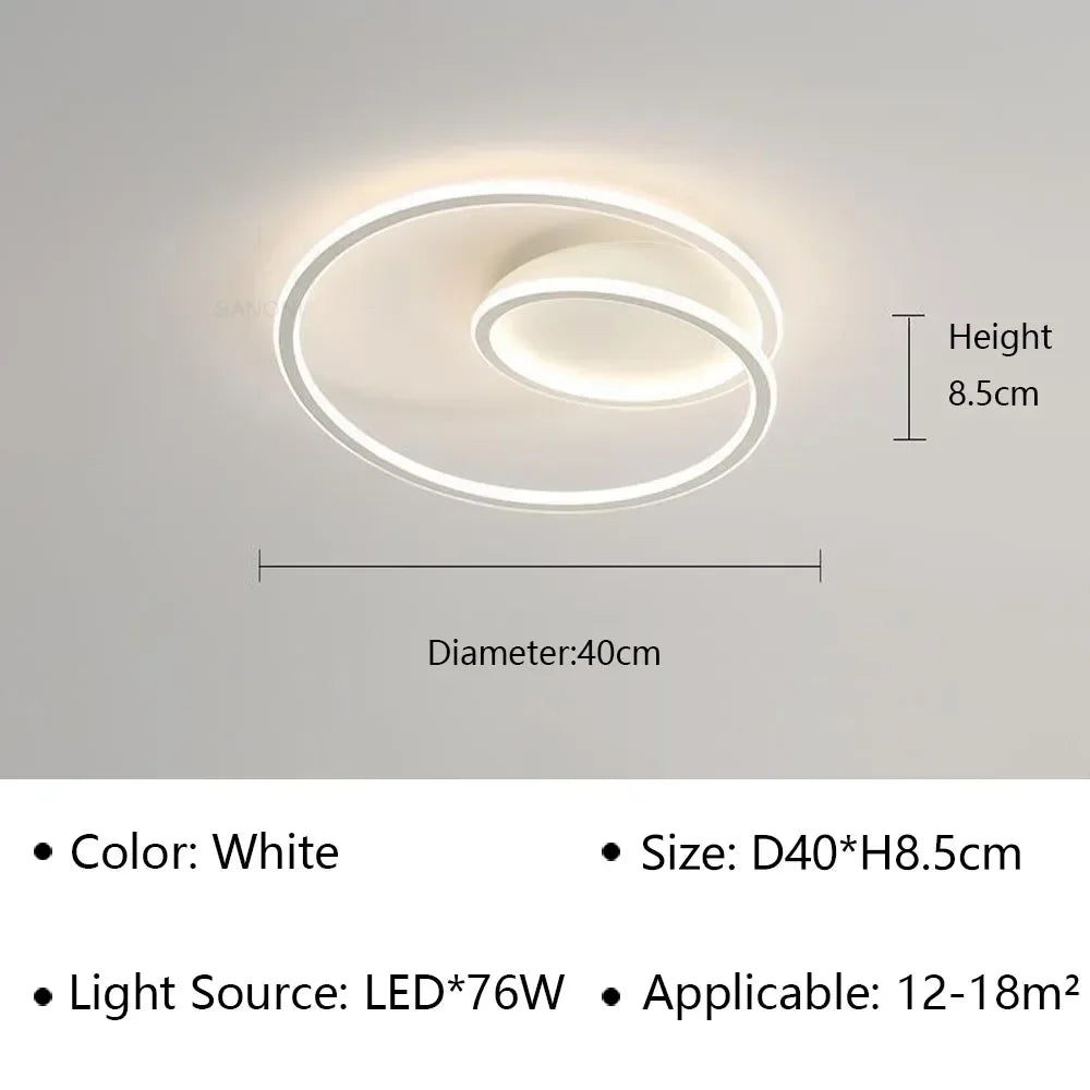 Lámpara de techo LED moderna circular - Diseño minimalista nórdico para salón