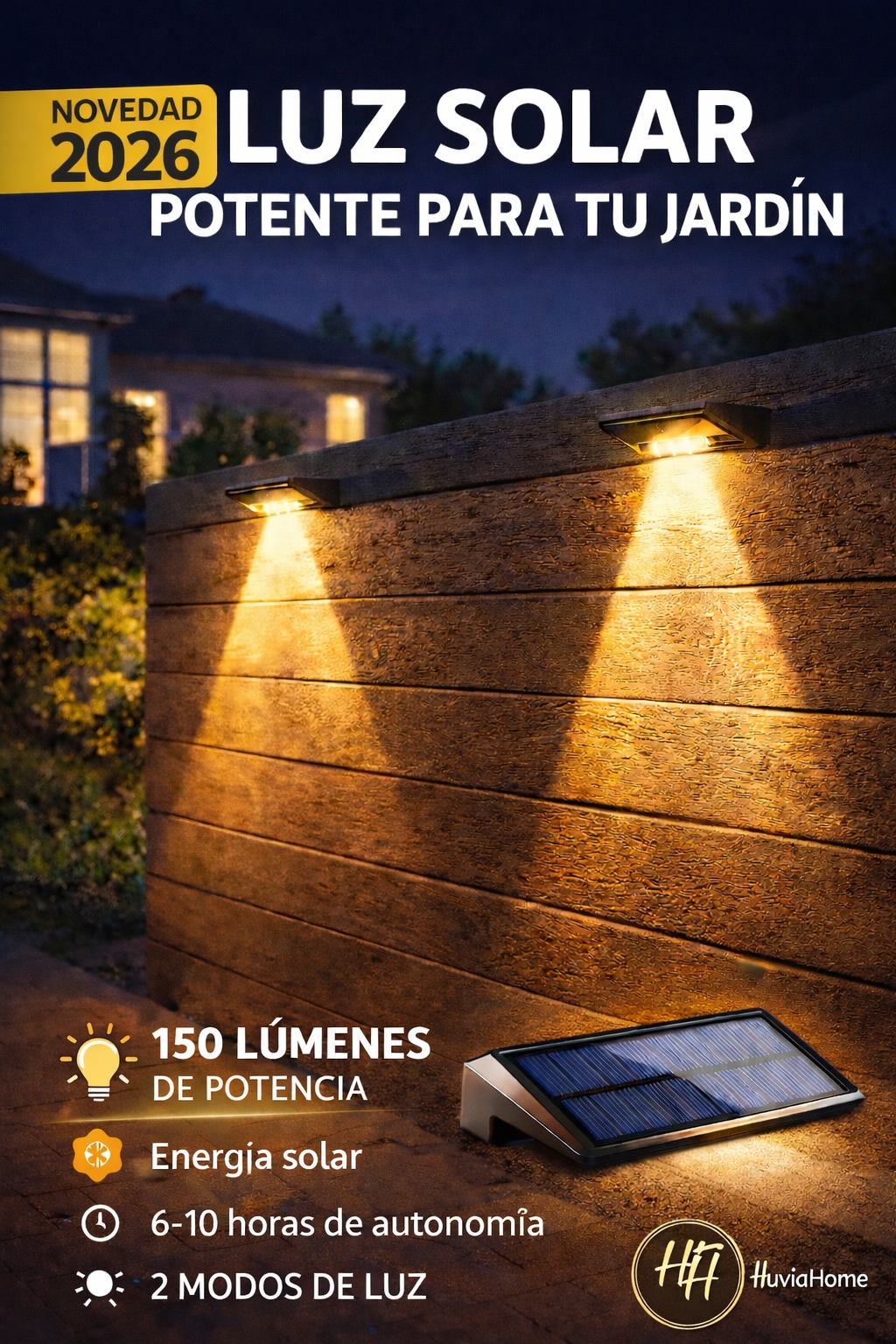 Lámpara Solar LED para Exterior - Iluminación Potente para Jardín Impermeable