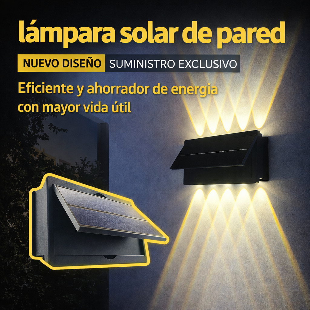 Lámpara Solar LED de Pared - Diseño Exclusivo de Alta Potencia