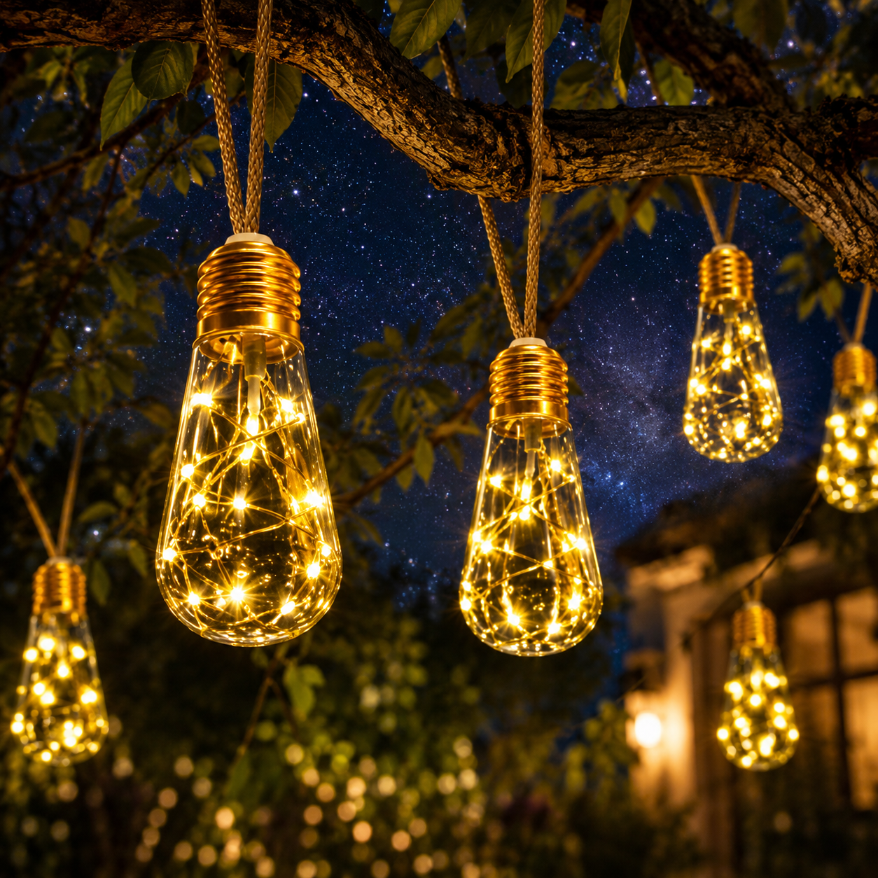 Guirnalda Solar Vintage LED Exterior - Luces Decorativas para Jardín, Terraza y Balcón