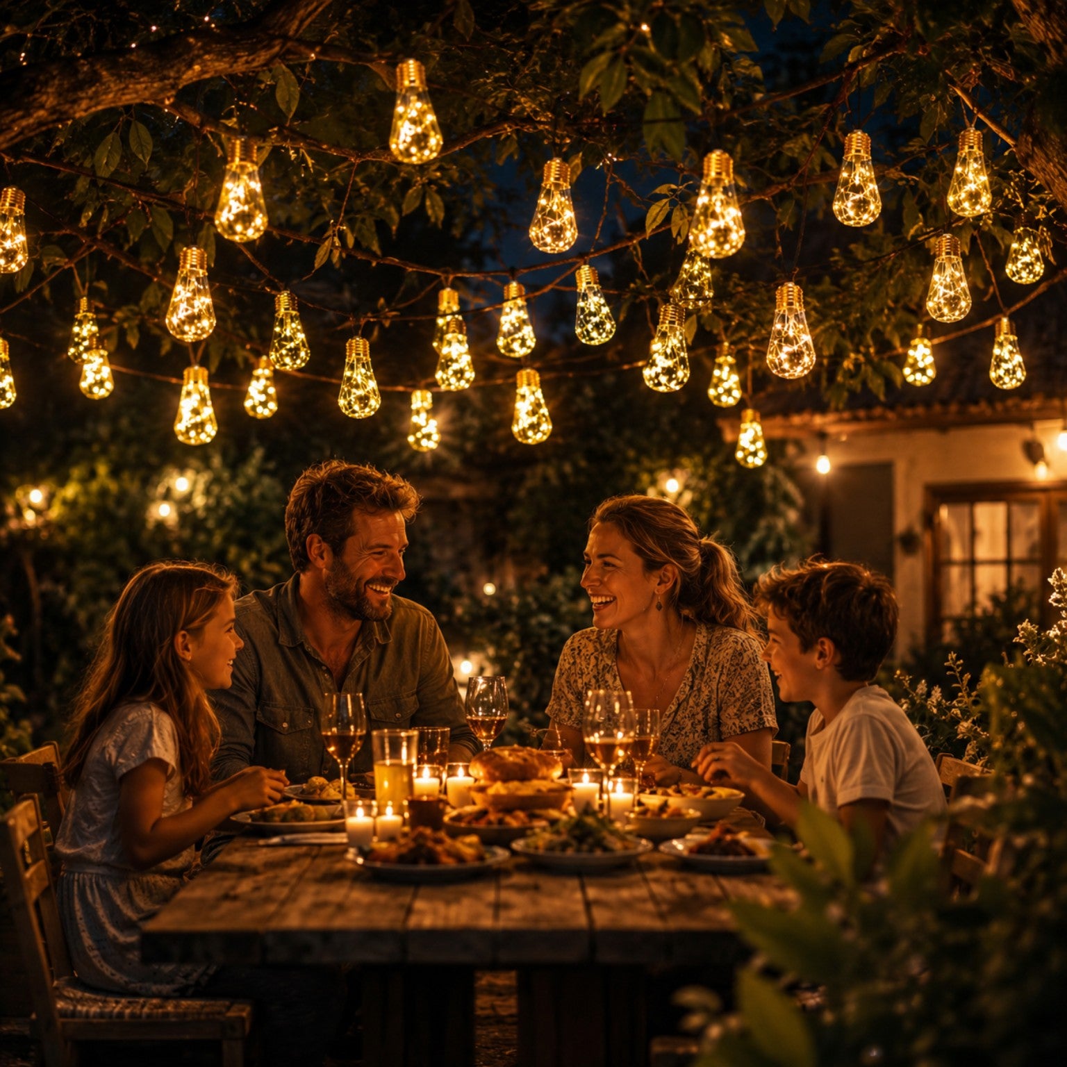 Guirnalda Solar Vintage LED Exterior - Luces Decorativas para Jardín, Terraza y Balcón