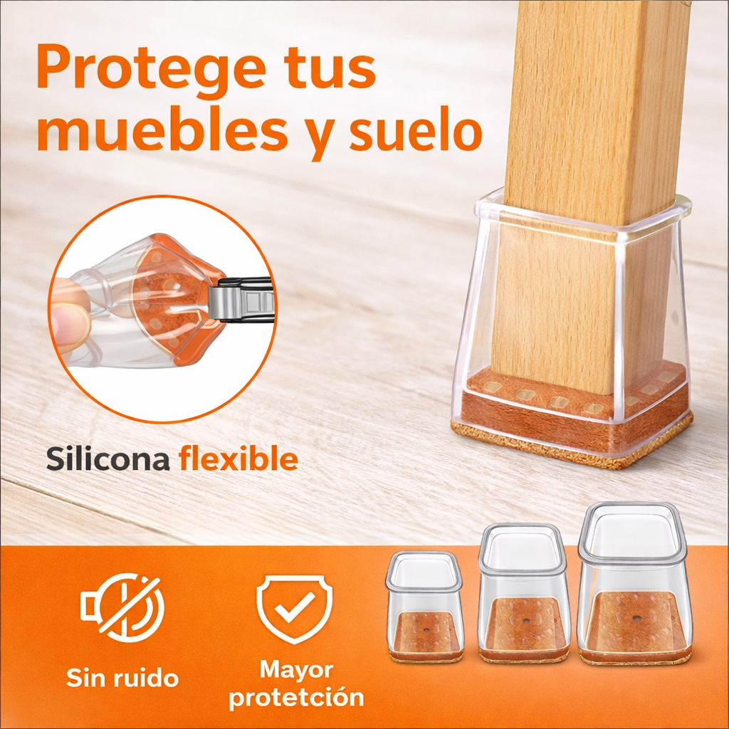 Protectores de Sillas Antiruido (Pack 24)- Sin Rayones ni Ruido