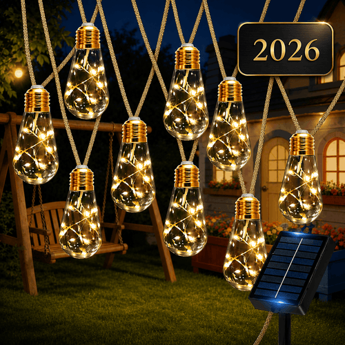 Guirlande Solaire LED Vintage Extérieur - Lumières Décoratives pour Jardin, Terrasse et Balcon