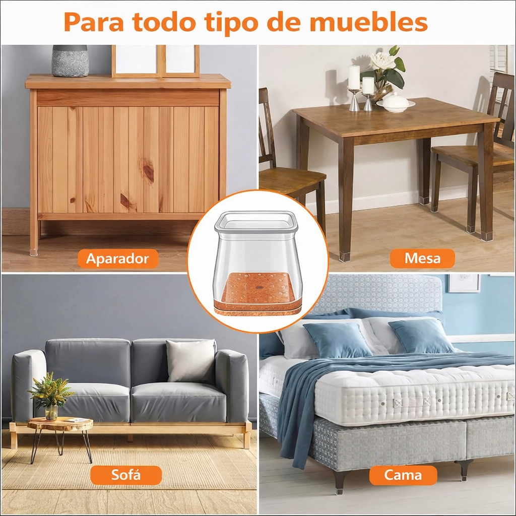 Protectores de Sillas Antiruido (Pack 24)- Sin Rayones ni Ruido