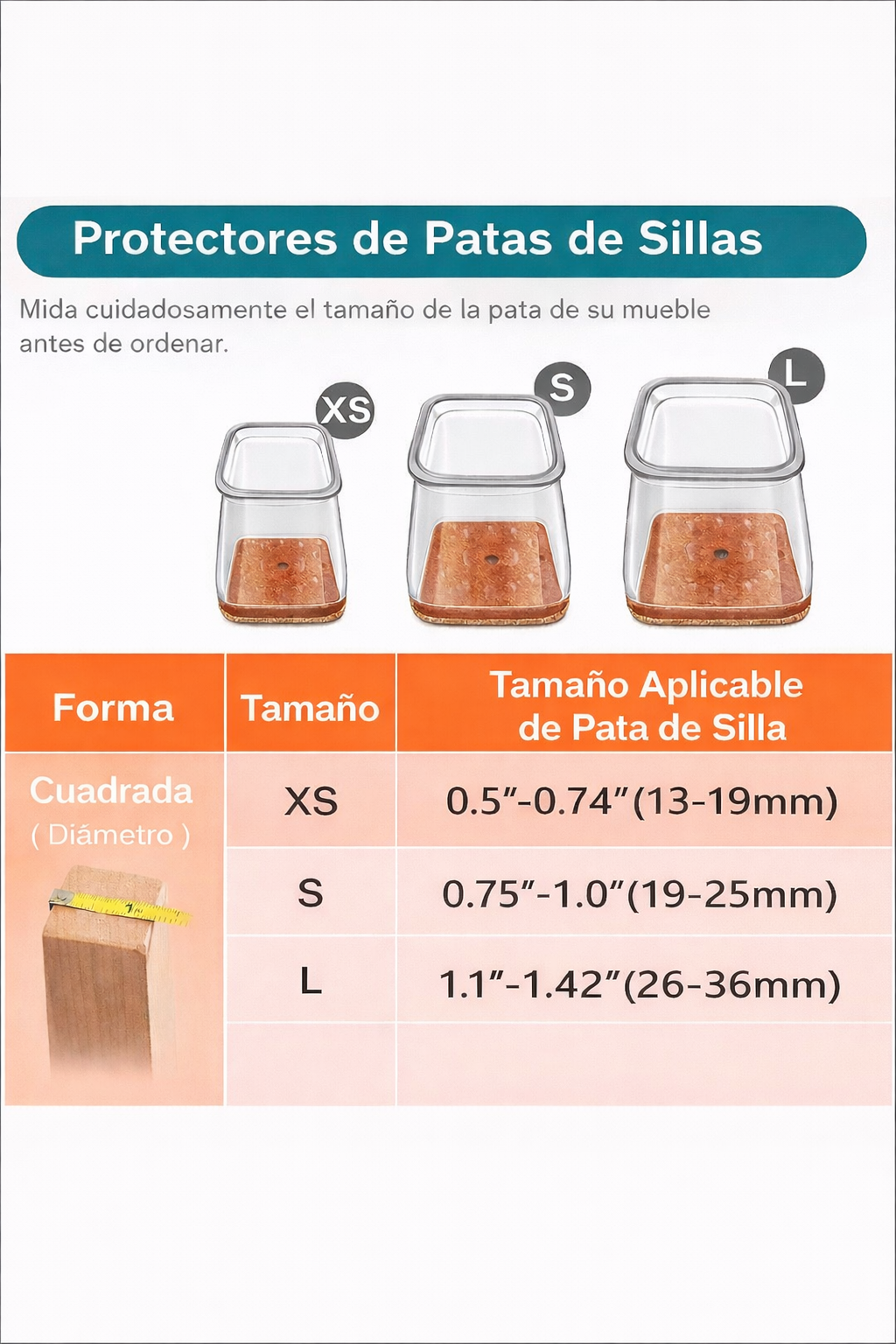 Protectores de Sillas Antiruido (Pack 24)- Sin Rayones ni Ruido